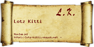 Lotz Kitti névjegykártya